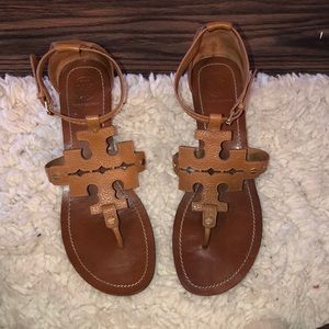 EUC Tory Burch wedged sandals